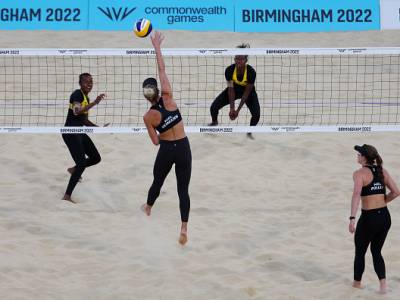 So close for beach volleyball pair